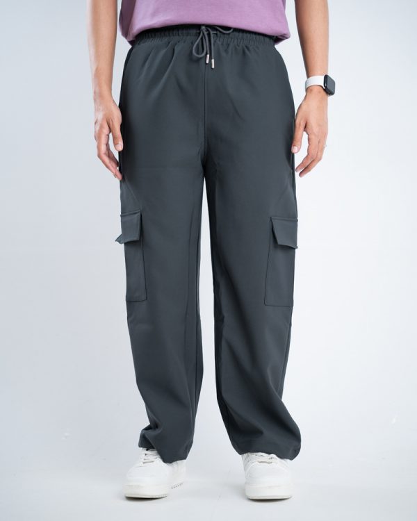 Women's Baggy Fit Cargo Pants in Midnight Grey - Image 2