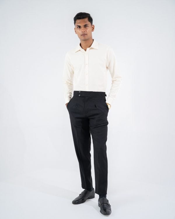 Men’s Black Classic Pleated Gurkha Pants with New Belt - Image 3