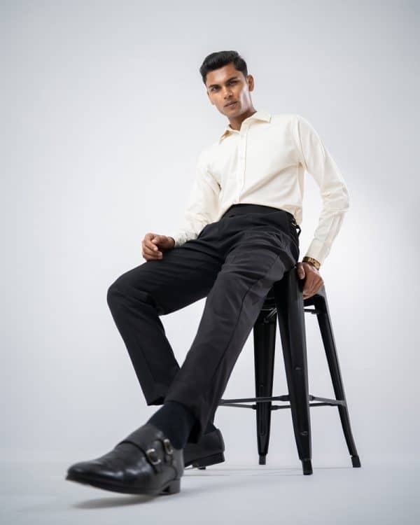 Men’s Black Classic Pleated Gurkha Pants with New Belt - Image 11