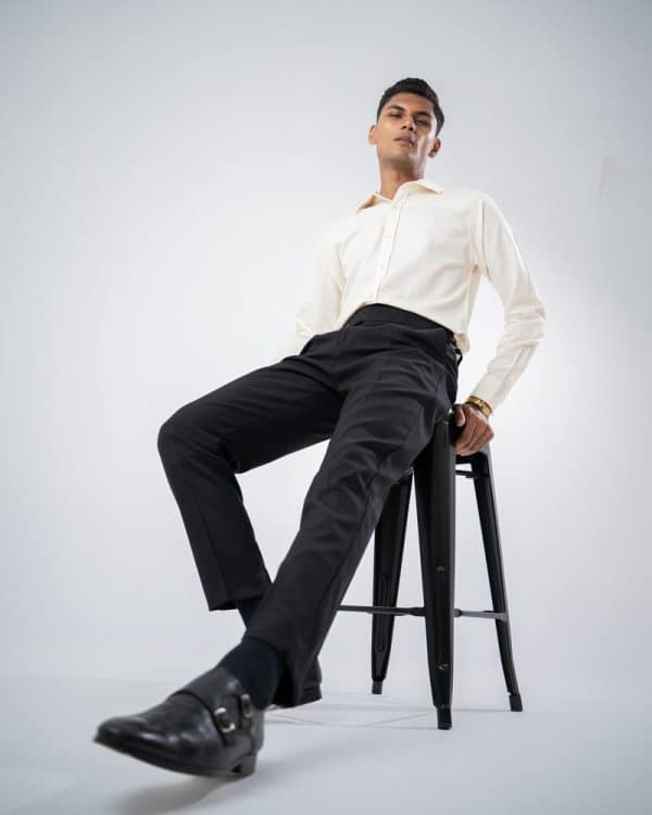 Men’s Black Classic Pleated Gurkha Pants with New Belt - Image 9