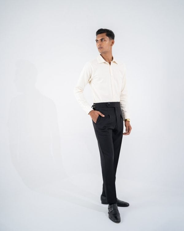 Men’s Black Classic Pleated Gurkha Pants with New Belt - Image 8