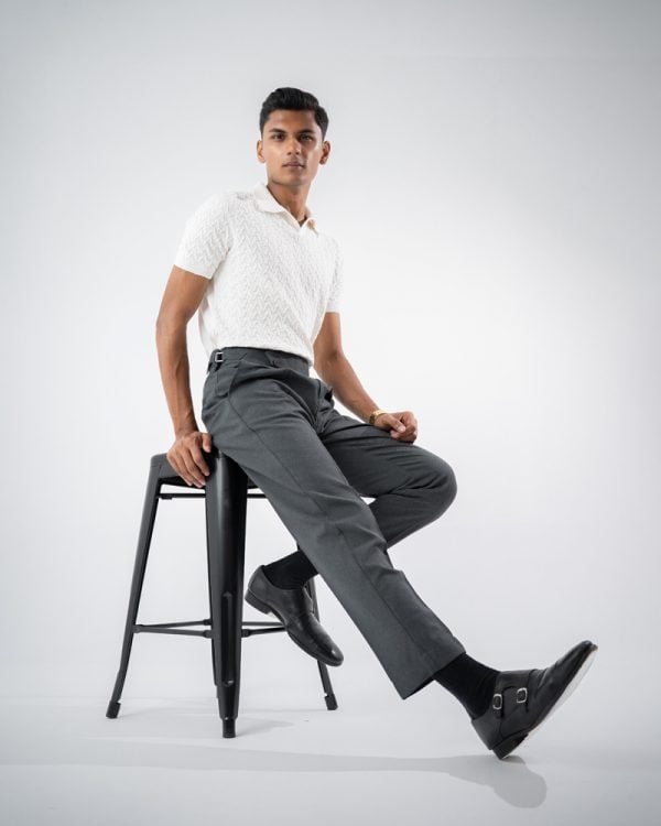 Men’s Grey Classic Pleated Gurkha Pants with New Belt - Image 10