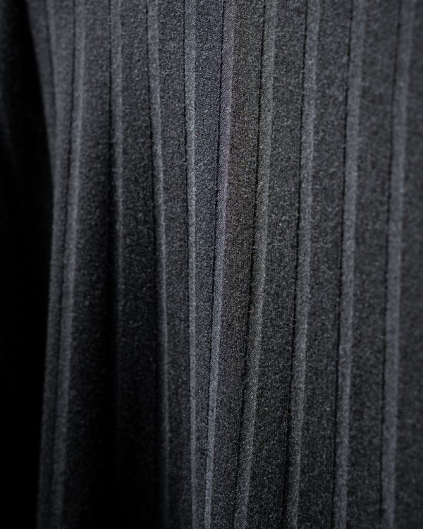 Premium Soft Textured Crewneck T-shirt in Black With Thick Lines - Image 3