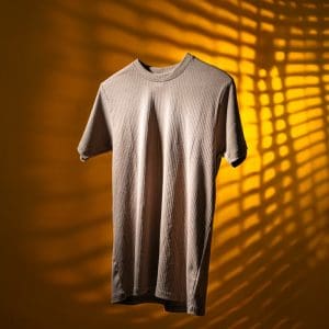 Premium Soft Textured Crewneck T-shirt in Walnut Brown With Stripes