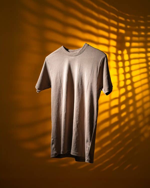 Premium Soft Textured Crewneck T-shirt in Walnut Brown With Stripes