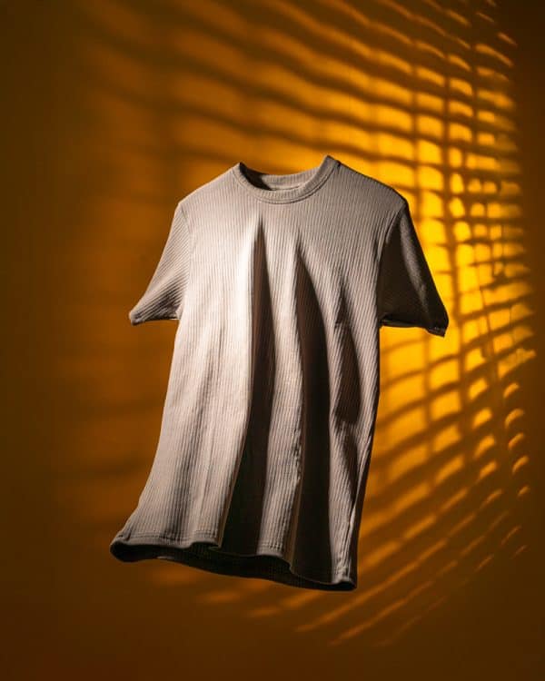 Premium Soft Textured Crewneck T-shirt in Walnut Brown With Stripes - Image 4