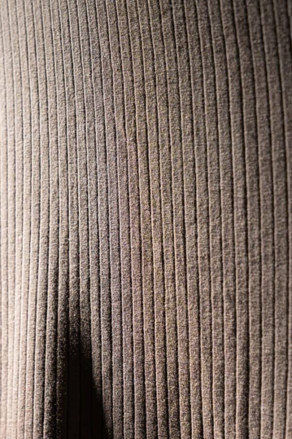 Premium Soft Textured Crewneck T-shirt in Walnut Brown With Stripes - Image 3