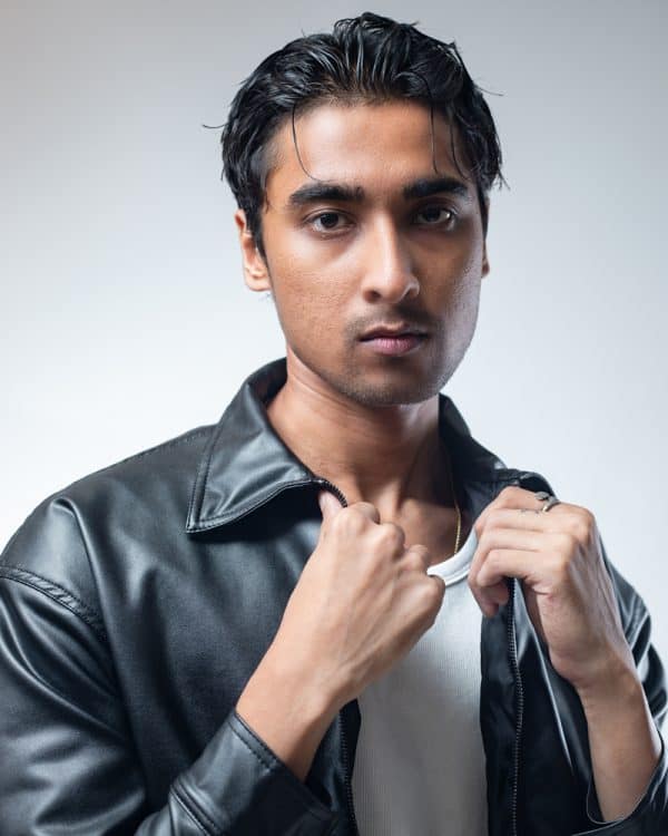 Men's Solid Faux Leather Jacket in Black - Image 13
