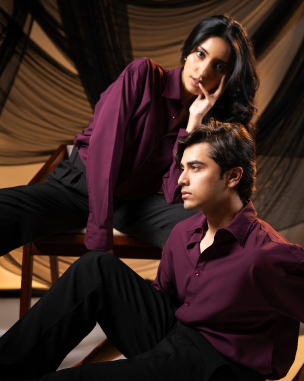 Women’s Oversized Flow Shirt in Maroon - Image 7