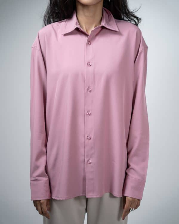 Women’s Oversized Flow Shirt in Dusty Pink - Image 3