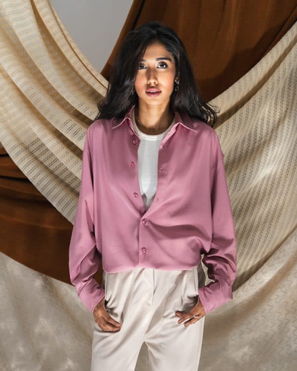 Women’s Oversized Flow Shirt in Dusty Pink