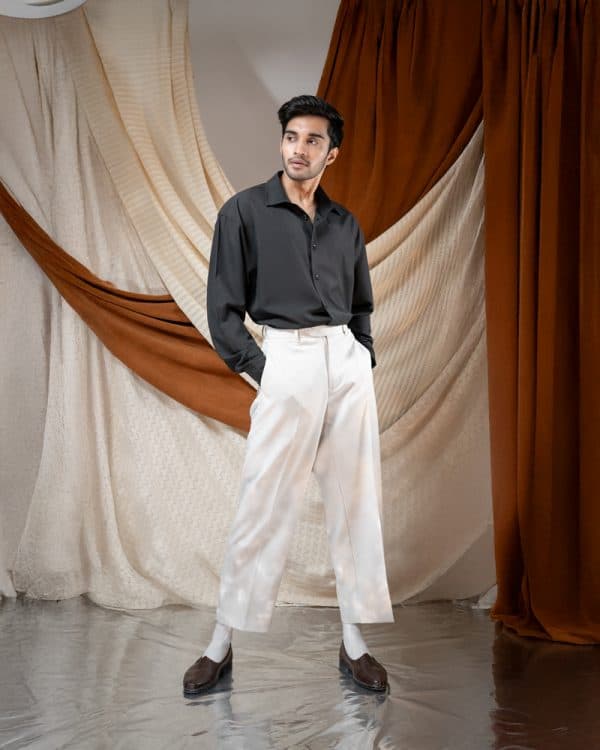 Men’s Oversized Flow Shirt in Jet Black - Image 8