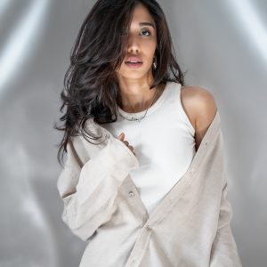 Women's Long Sleeve Oversized Shirt in Off-White