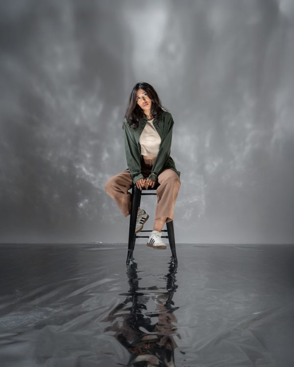 Women's Long Sleeve Oversized Shirt in Olive Green - Image 10