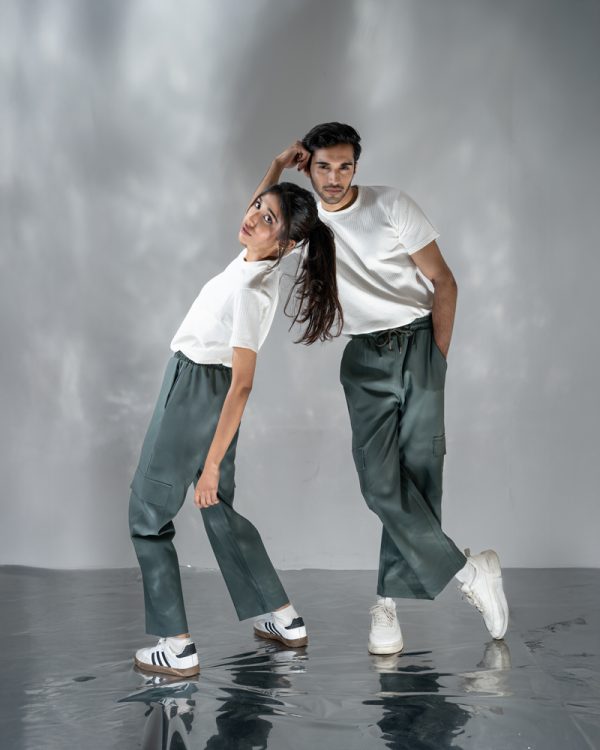 Men's Baggy Fit Cargo Pants in Muted Dark Green - Image 12