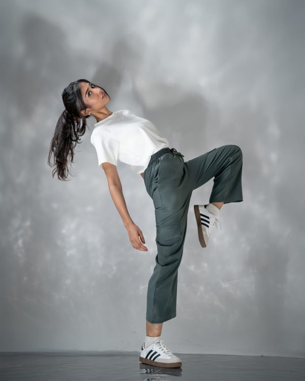 Women's Baggy Fit Cargo Pants in Muted Dark Green - Image 10