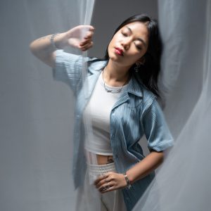 Women's Wavy Patterned Half Sleeve Cuban in Sky blue