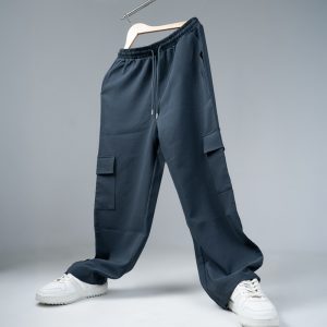 Men's Baggy Fit Cargo Pants in Charcoal Grey