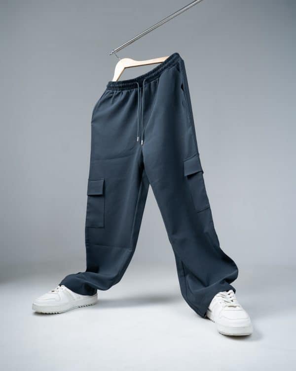 Men's Baggy Fit Cargo Pants in Charcoal Grey