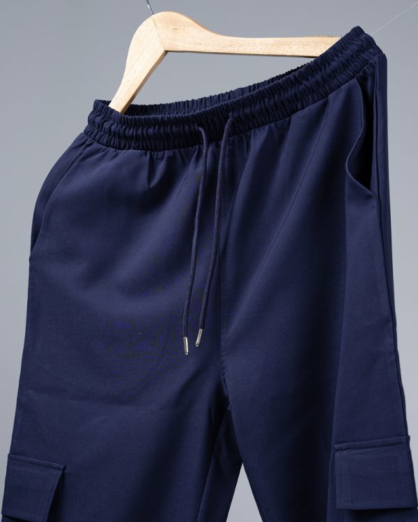 Men's Baggy Fit Cargo Pants in Deep Blue - Image 2