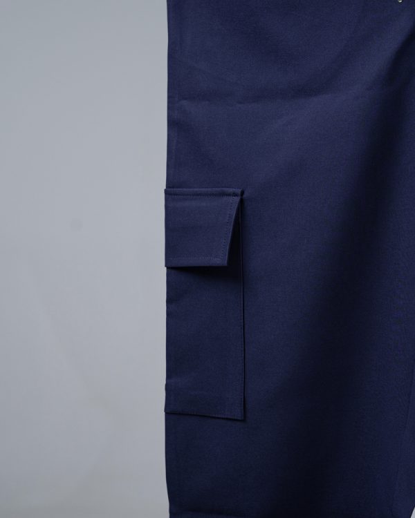 Men's Baggy Fit Cargo Pants in Deep Blue - Image 3