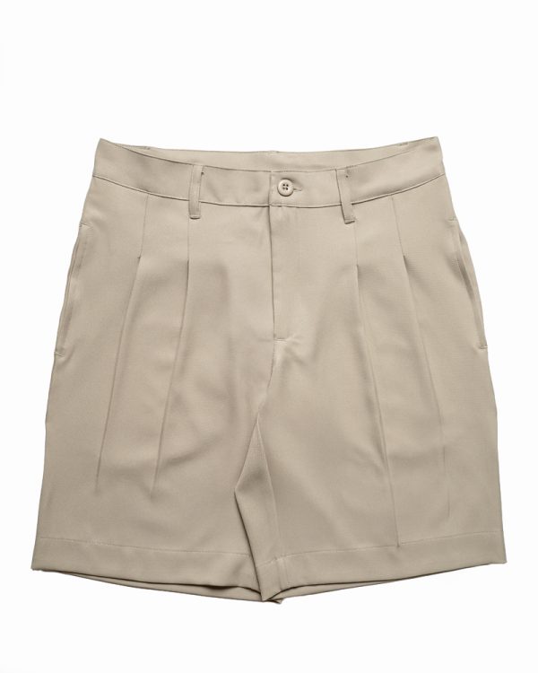 Pleated Summer Shorts in Cream - Image 2
