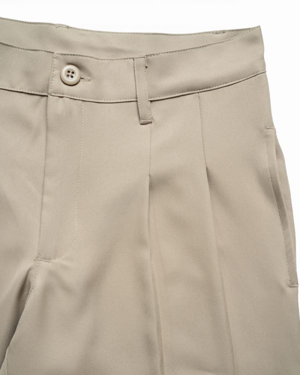 Pleated Summer Shorts in Cream - Image 3