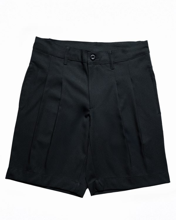 Pleated Summer Shorts in Black - Image 2
