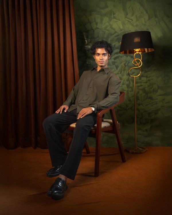 Men’s Oversized Flow Shirt in Olive Green - Image 5