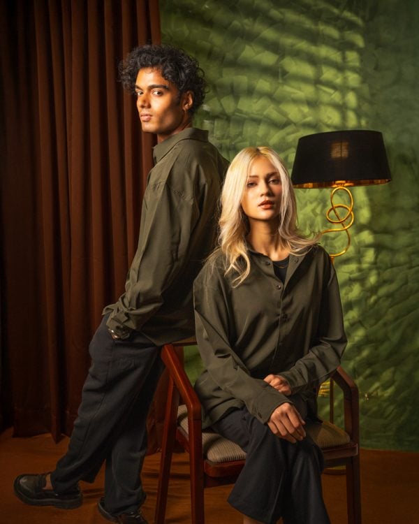 Men’s Oversized Flow Shirt in Olive Green - Image 8