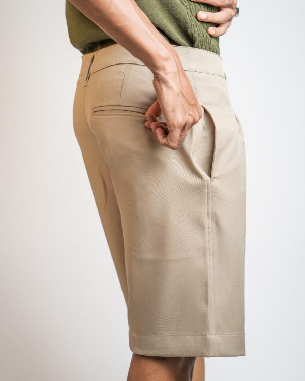 Pleated Summer Shorts in Cream - Image 3