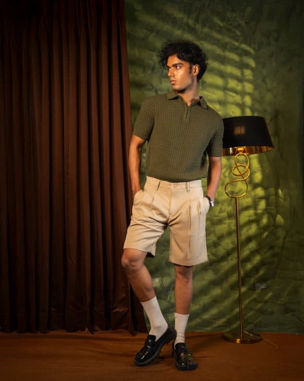 Pleated Summer Shorts in Cream - Image 7