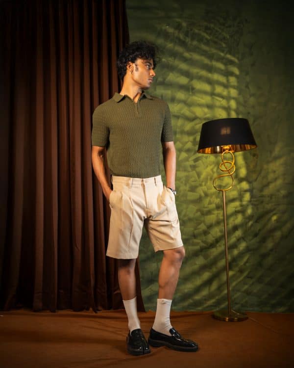 Pleated Summer Shorts in Cream - Image 8