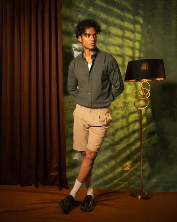 Pleated Summer Shorts in Cream - Image 10