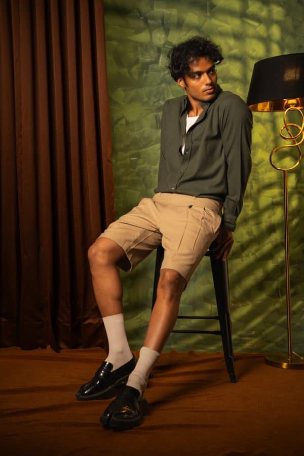 Pleated Summer Shorts in Cream - Image 6