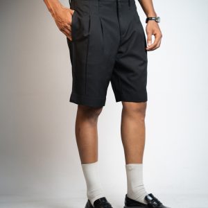 Pleated Summer Shorts in Black