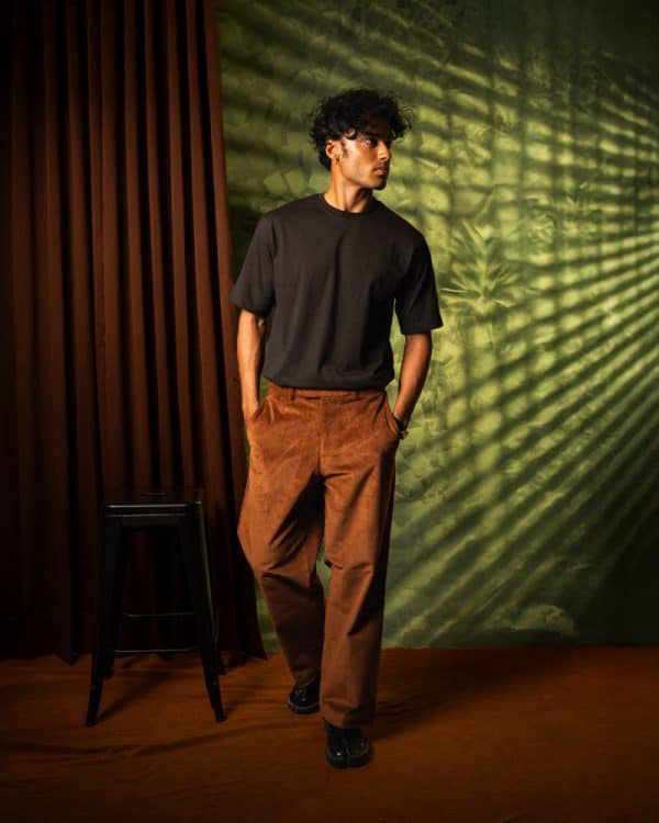 Men's Baggy Cord Pants in Brown - Image 6