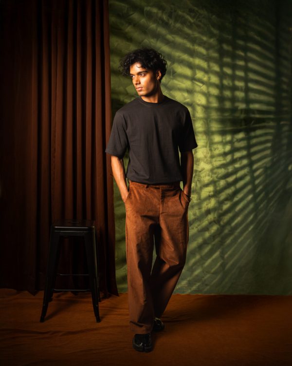 Men's Baggy Cord Pants in Brown - Image 8