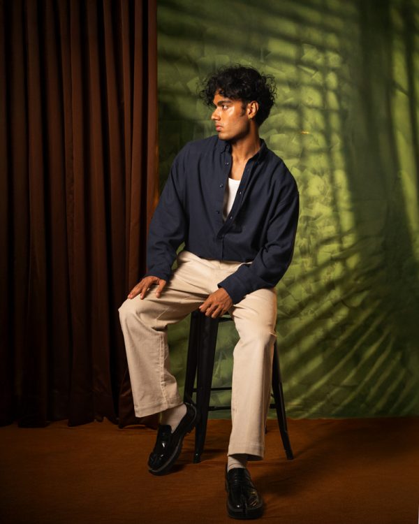 Men's Baggy Cord Pants in Off-White - Image 9