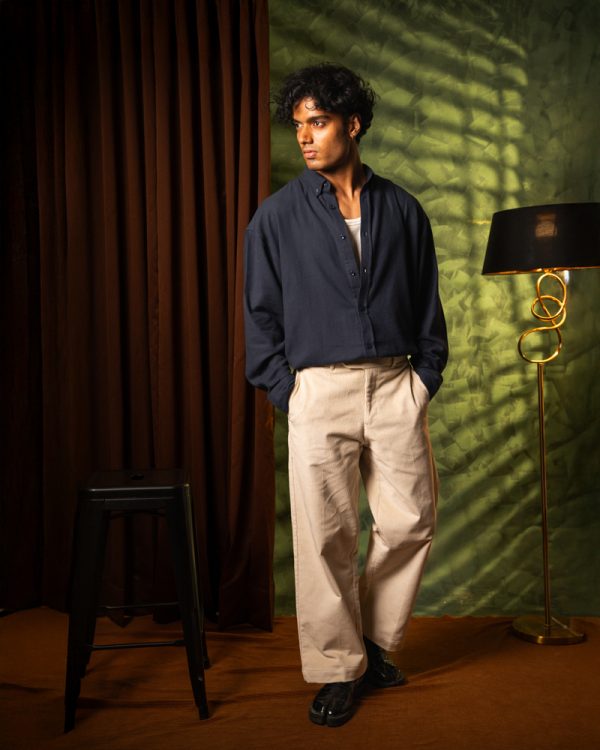 Men's Baggy Cord Pants in Off-White - Image 8