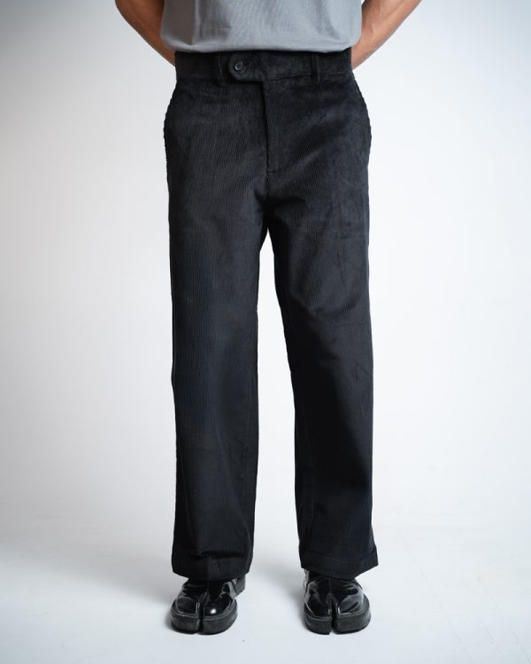 Men's Baggy Cord Pants in Black - Image 3