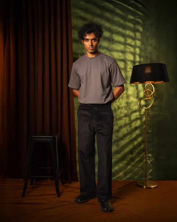 Men's Baggy Cord Pants in Black - Image 2