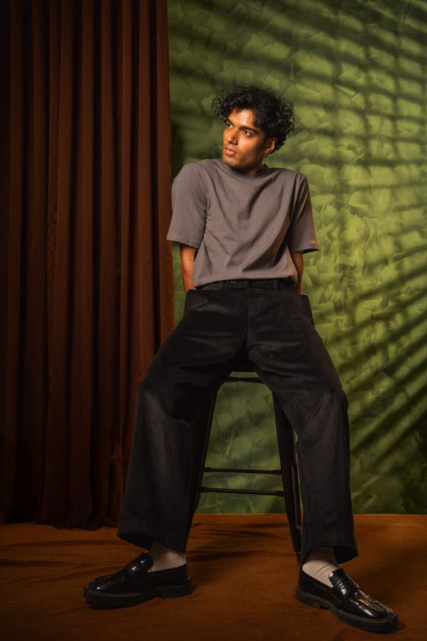 Men's Baggy Cord Pants in Black - Image 6