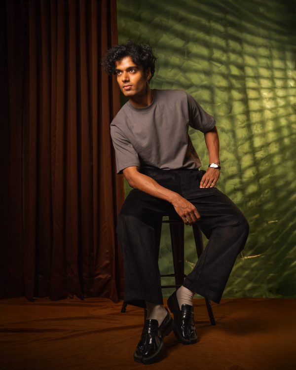 Men's Baggy Cord Pants in Black - Image 8