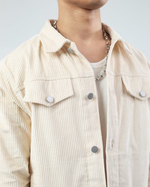 Men's Corduroy Jacket in White - Image 2
