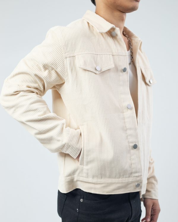 Men's Corduroy Jacket in White - Image 6