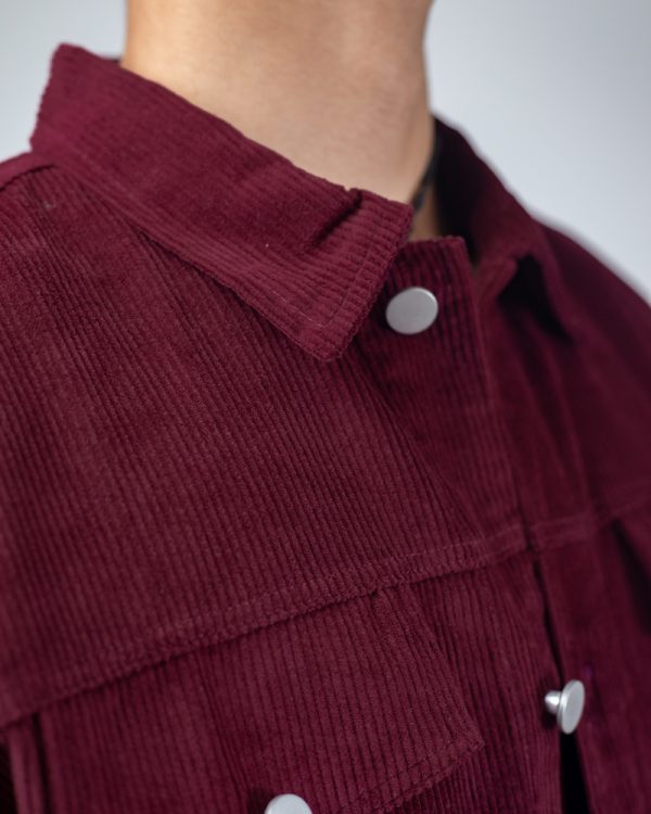 Men's Corduroy Jacket in Cherry Maroon - Image 2