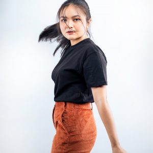 Women's Premium Basic Black Crewneck T-shirt