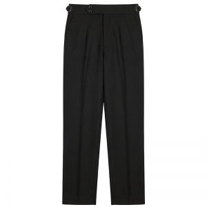 Men’s Black Classic Pleated Gurkha Pants with New Belt