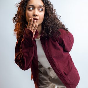 Women's Ribbed Cord  Shirts in Maroon 